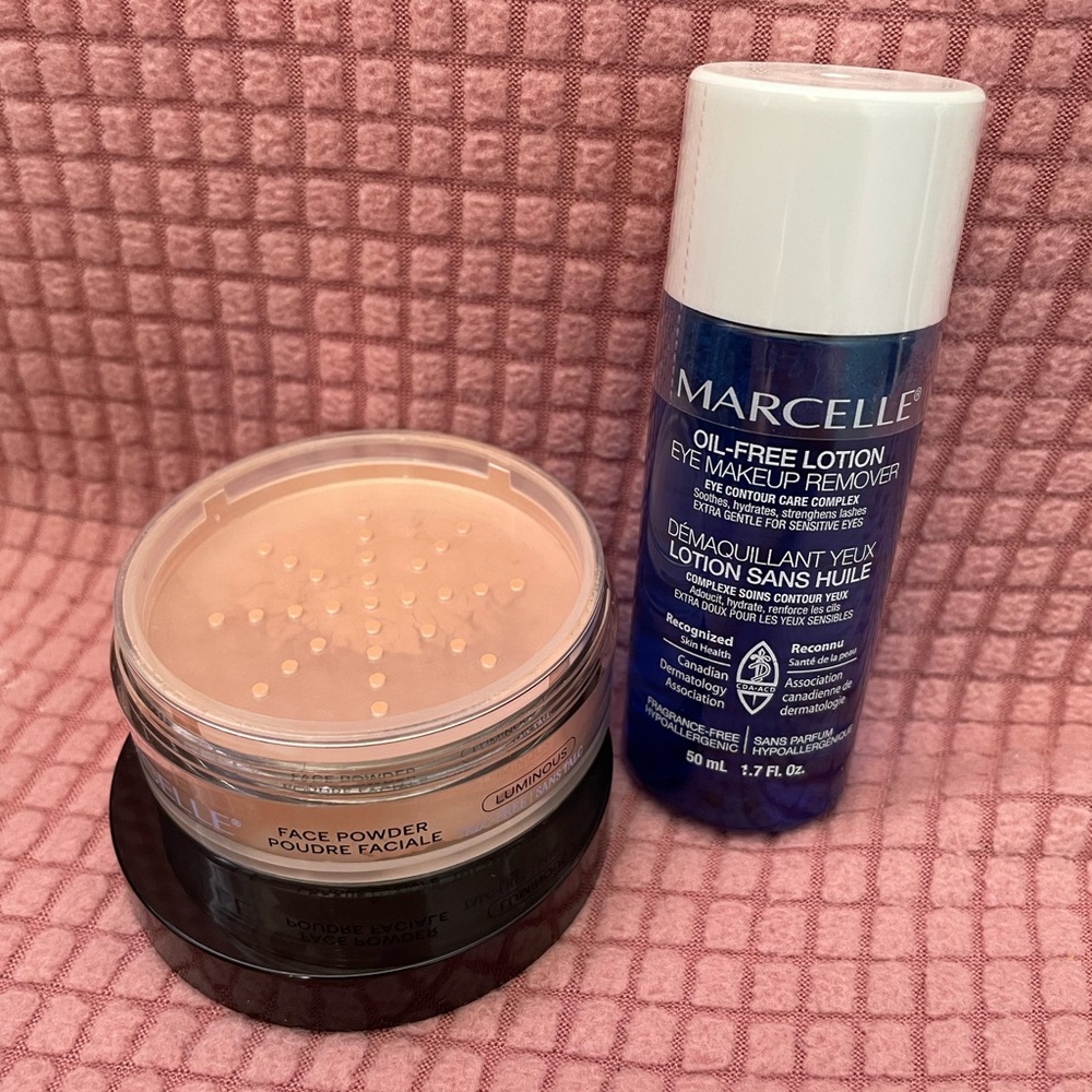 Oil-Free Eye Makeup Remover and Beige Face Powder Set